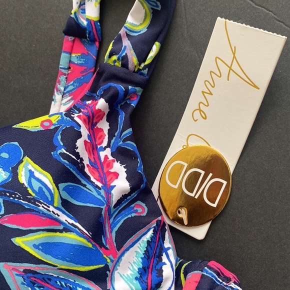 New Anne Cole Standard Twist Front Underwire Cup Sized Tankini Swim Top 40D/38DD - Picture 6 of 11